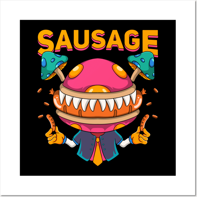 Sausage Monster Wall Art by Kumilism